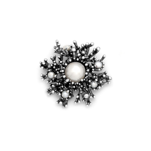Spilla Anemone Giovanni Raspini in argento 925 e perle naturali