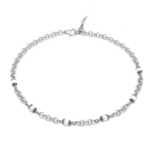 Collana Mini Drops Giovanni Raspini in argento 925 e perle — 46 cm