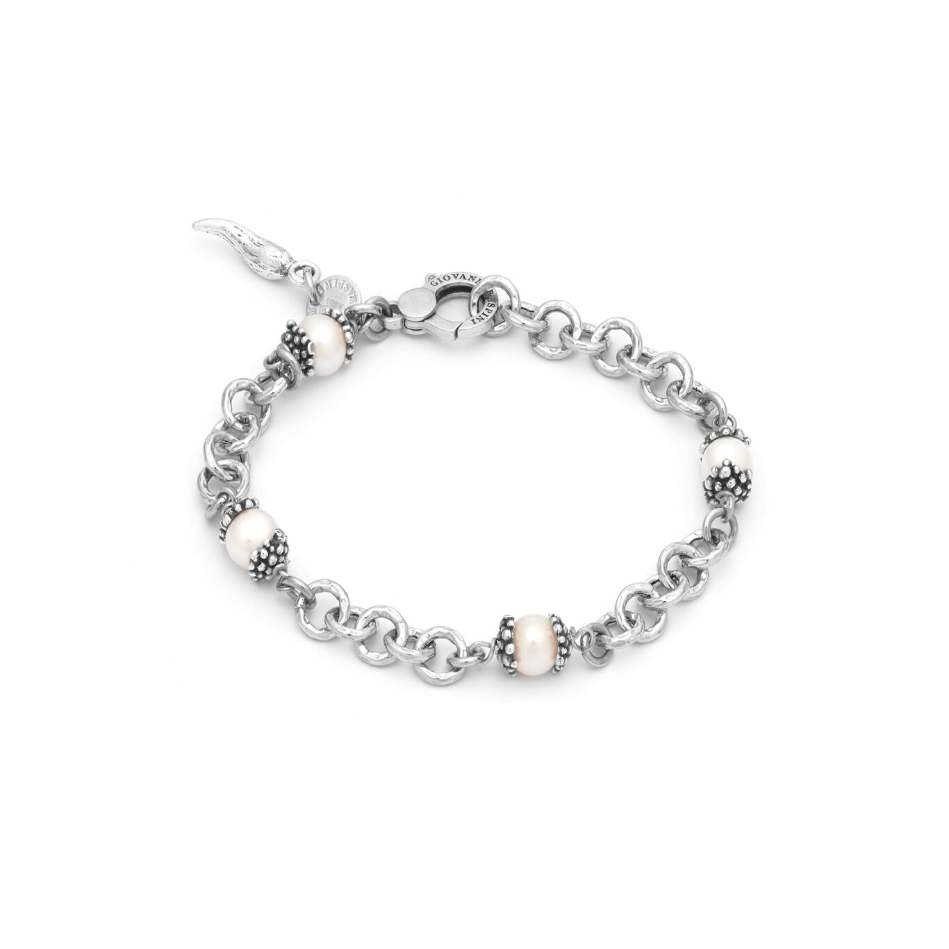 Bracciale Mini Drops Giovanni Raspini in argento 925 e perle — 20,5 cm