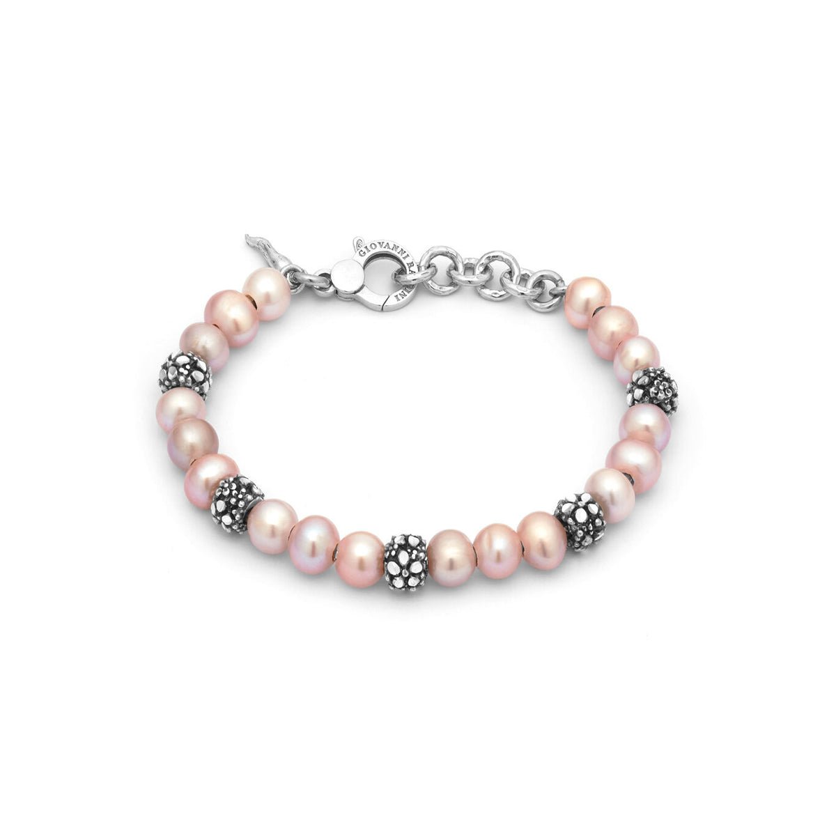 Bracciale Blossom Beads Giovanni Raspini in argento 925 e perle rosa — 20,5 cm