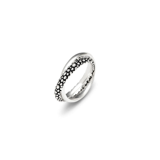 Anello Doppio Perlage in argento 925