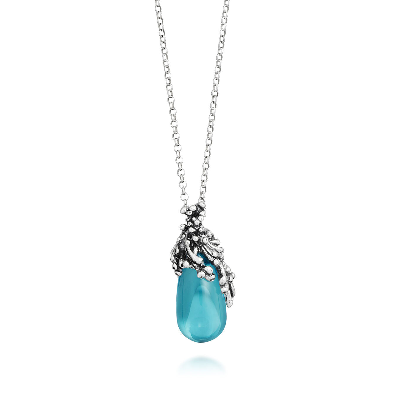 Pendente Goccia Oceano Giovanni Raspini in argento 925 e cristallo — 45 cm