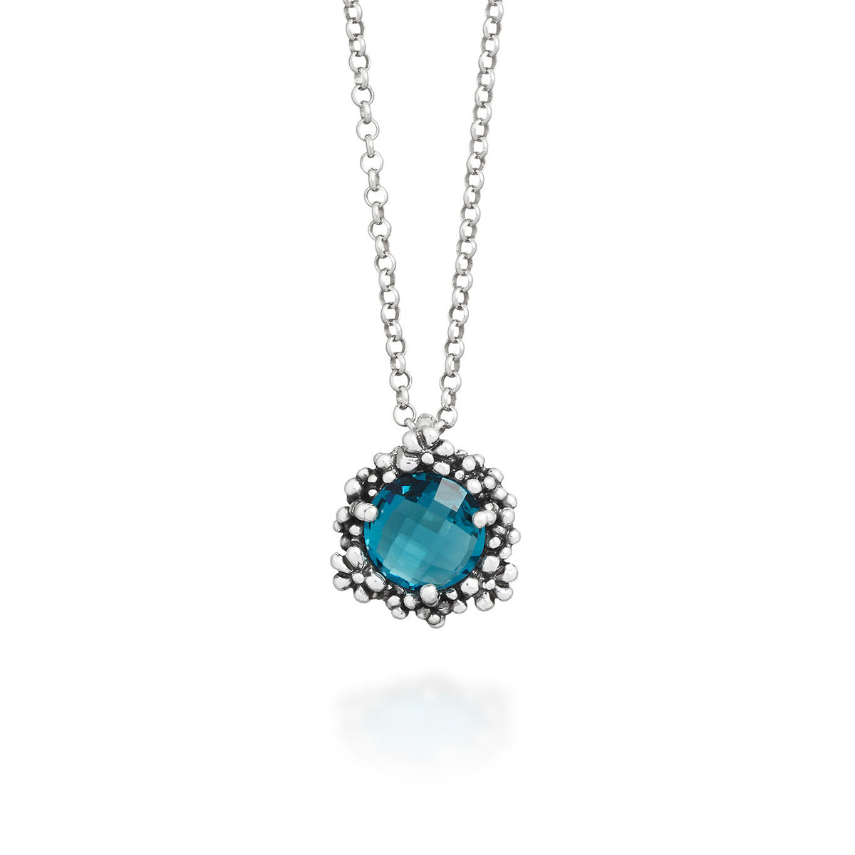 Pendente Blue Ivy Giovanni Raspini in argento 925 e cristallo celeste — 45 cm