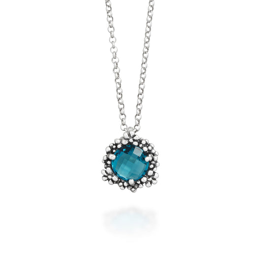 Pendente Blue Ivy Giovanni Raspini in argento 925 e cristallo celeste — 45 cm