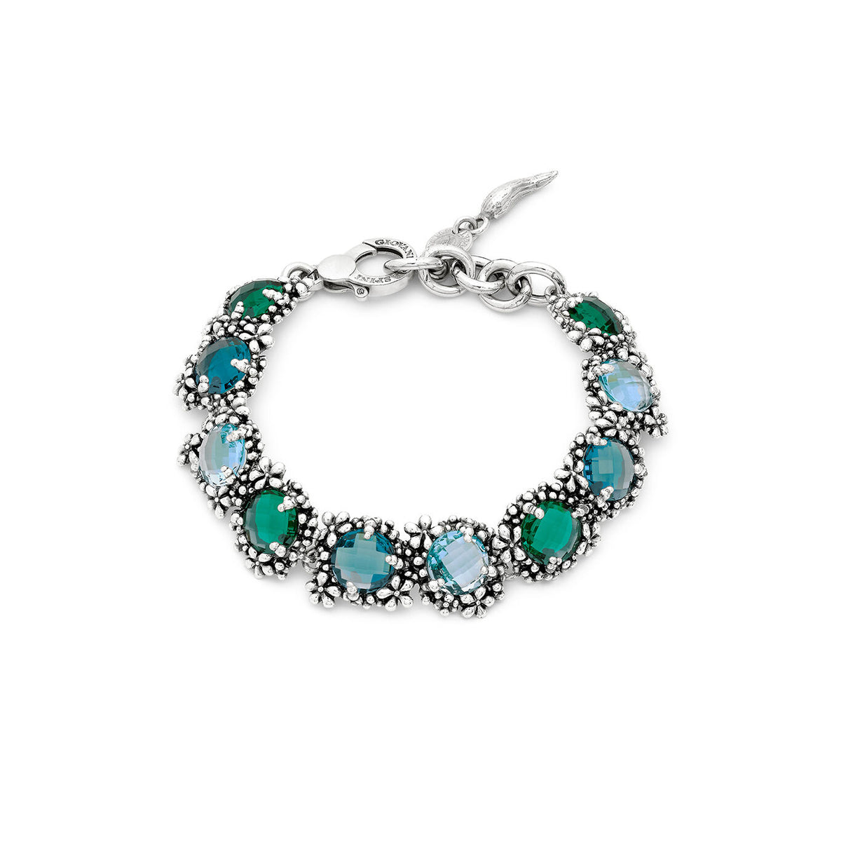 Bracciale Blue Ivy Giovanni Raspini in argento 925 e cristalli — 21 cm