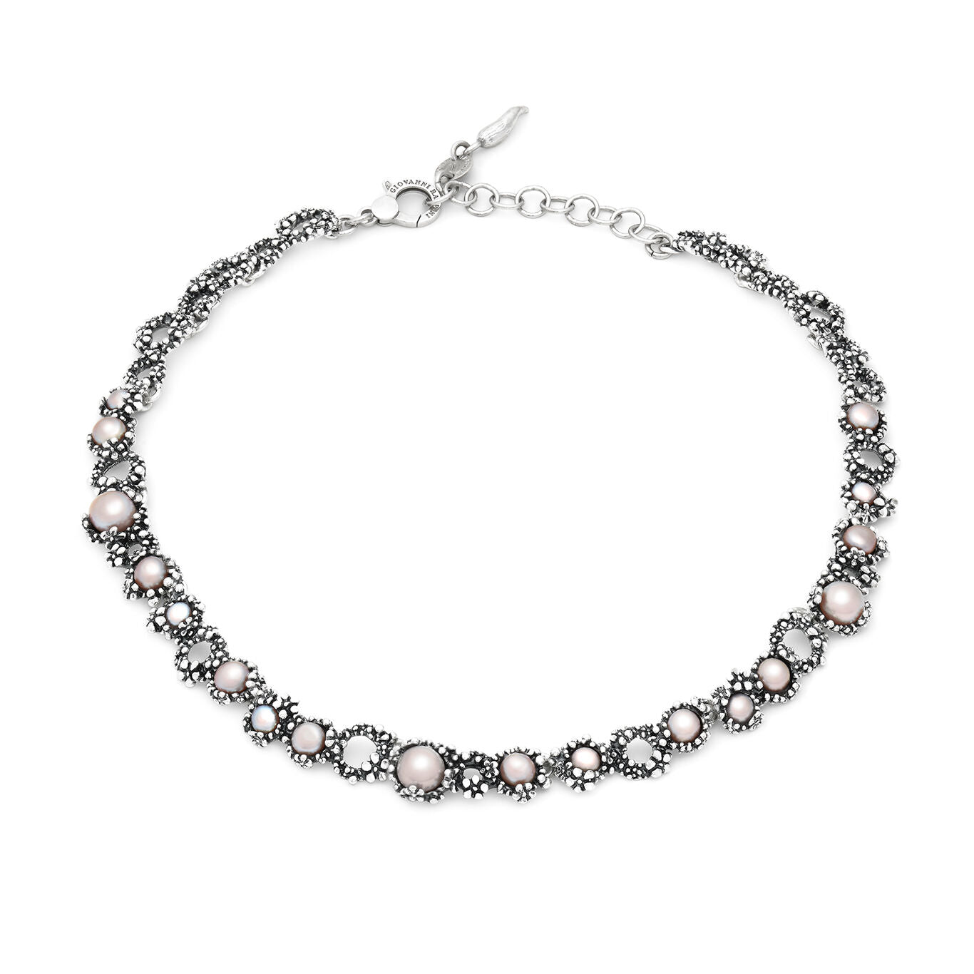 Collana Blossom Piccola Giovanni Raspini in argento 925 e perle rosa — 45 cm