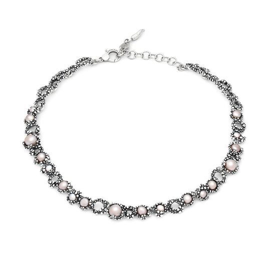 Collana Blossom Piccola Giovanni Raspini in argento 925 e perle rosa — 45 cm