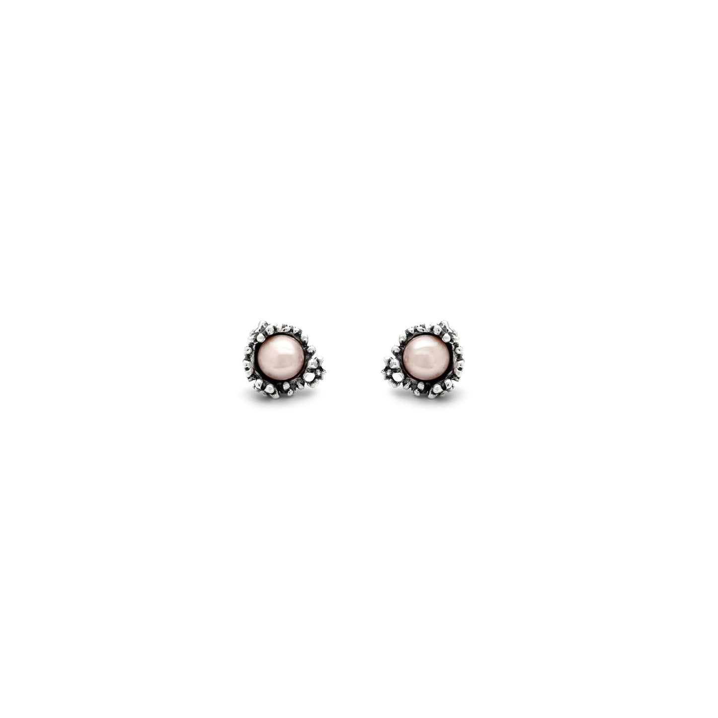 Orecchini Blossom Mini in argento e perle rosa