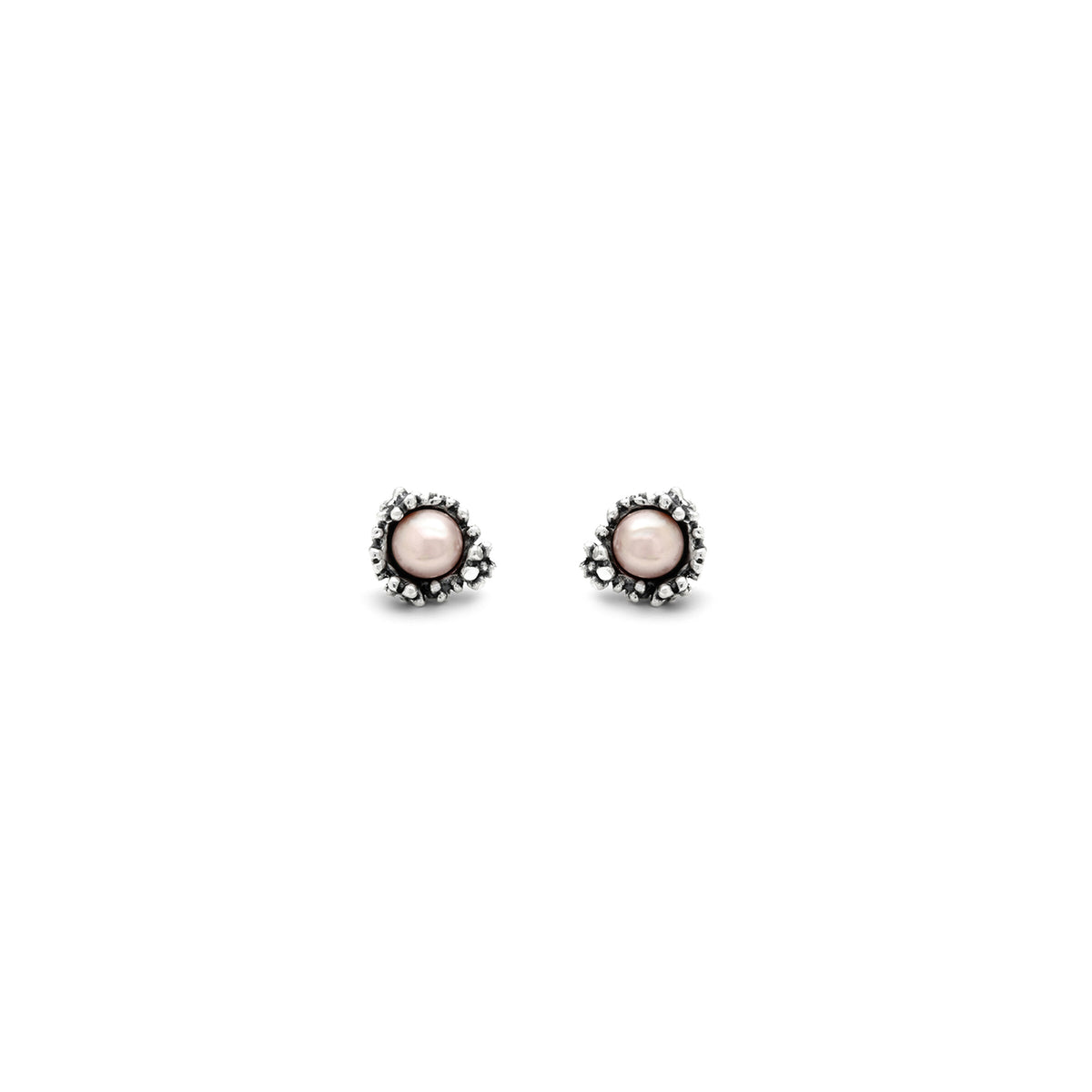 Orecchini Blossom Mini in argento e perle rosa