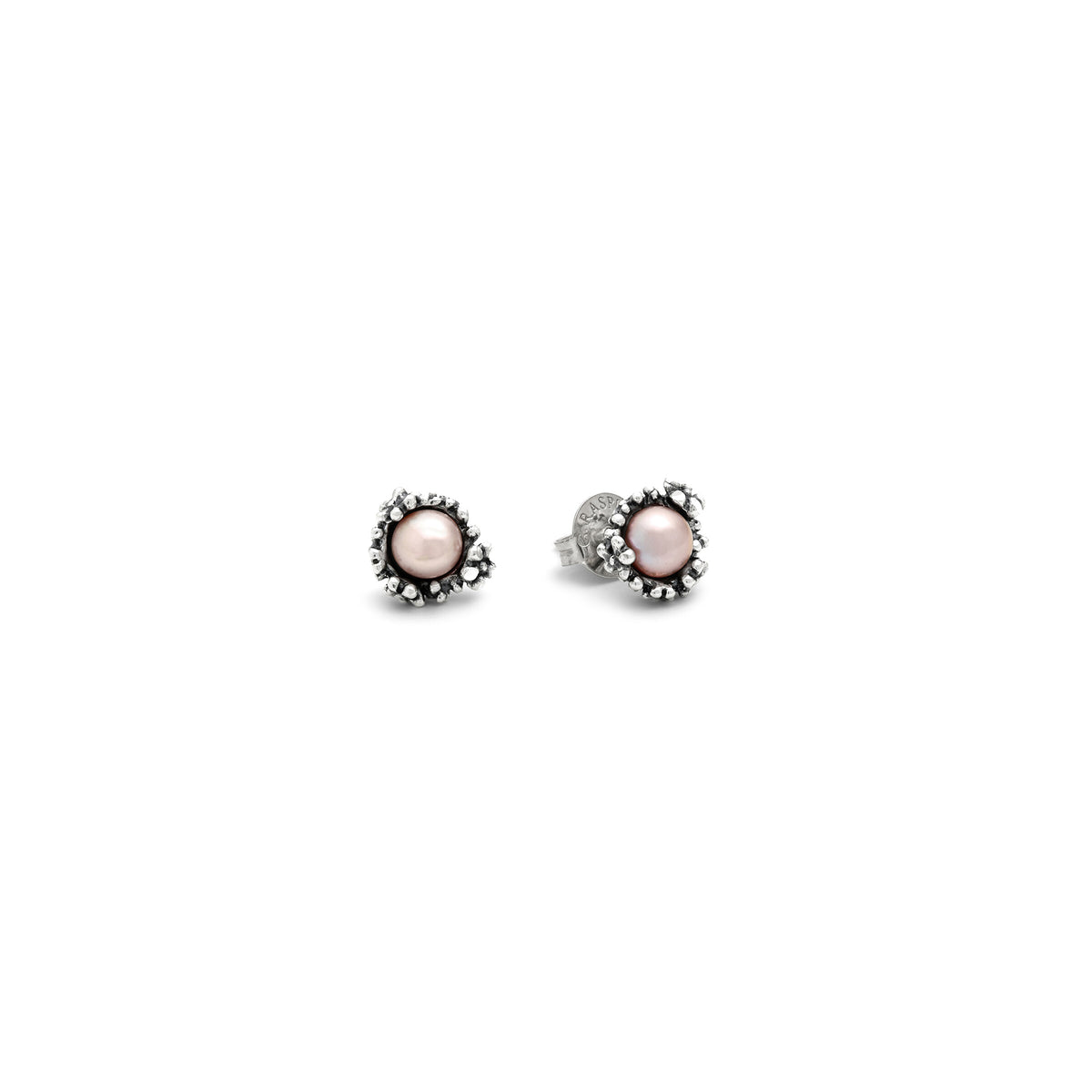 Orecchini Blossom Mini in argento e perle rosa