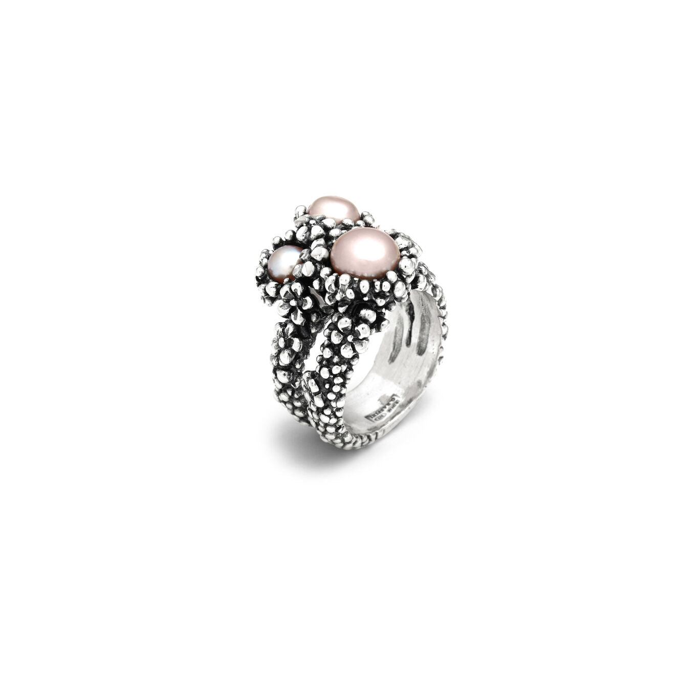 Anello Blossom Grande Giovanni Raspini in argento e perle rosa — misura 16