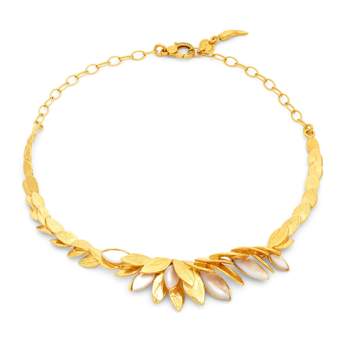 Collana Skin Madreperla Giovanni Raspini in argento dorato 18 kt — 45 cm