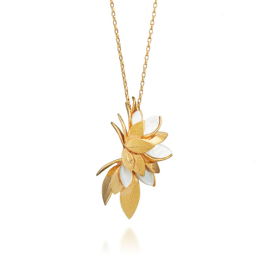 Pendente Skin Madreperla Giovanni Raspini in argento dorato 18 kt — 80 cm