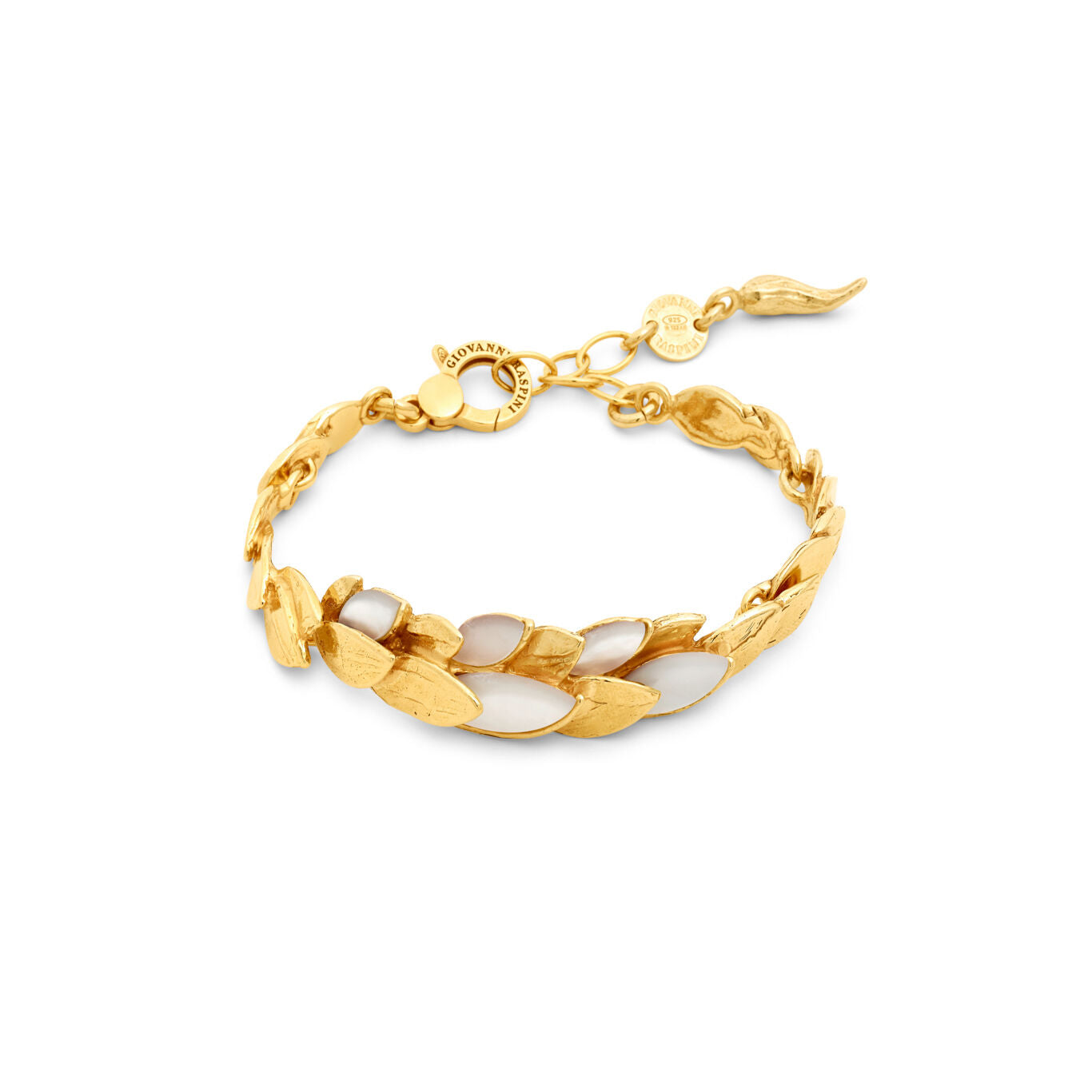 Bracciale Skin Madreperla Giovanni Raspini in argento dorato 18 kt — 20 cm