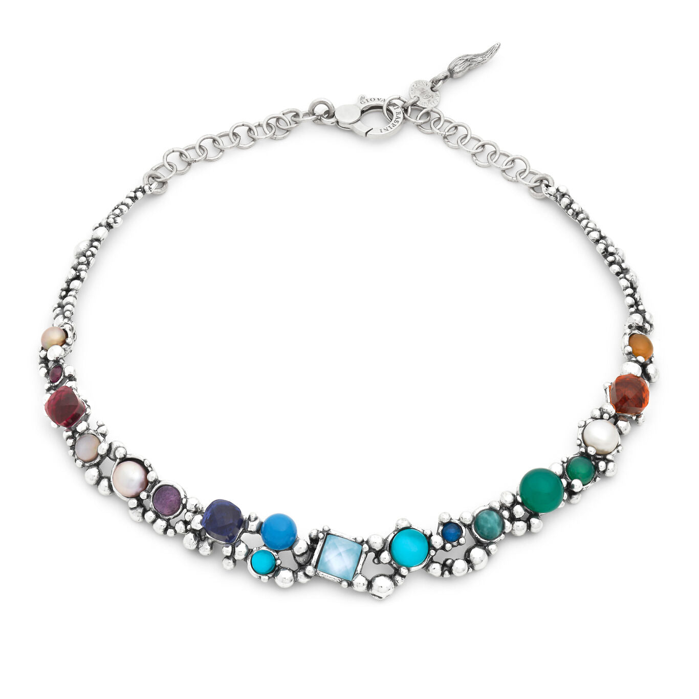 Collana Cocktail Giovanni Raspini in argento 925, pietre e perle — 42 cm