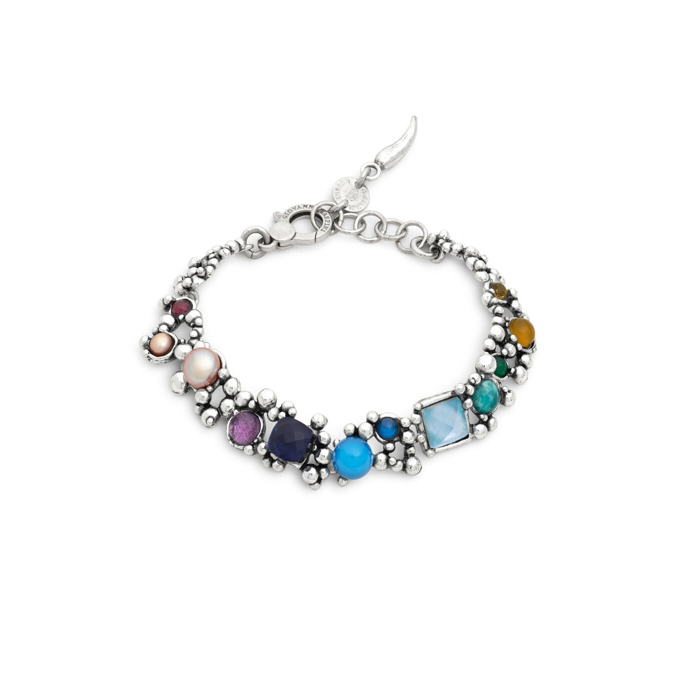 Bracciale Cocktail Giovanni Raspini in argento 925 con dodici gemme — 20 cm