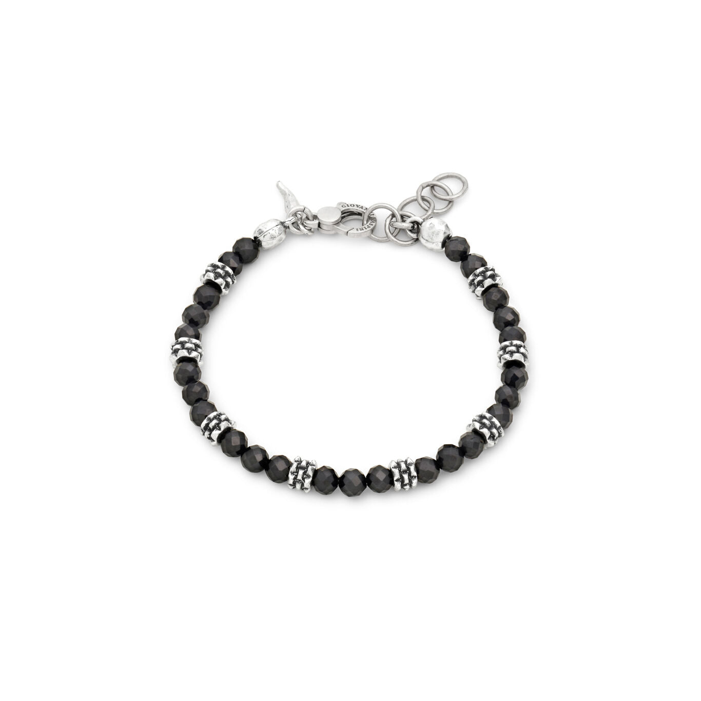 Bracciale Borchie Raspini in argento 925 e spinello nero — 22 cm