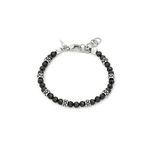 Bracciale Borchie Raspini in argento 925 e spinello nero — 22 cm