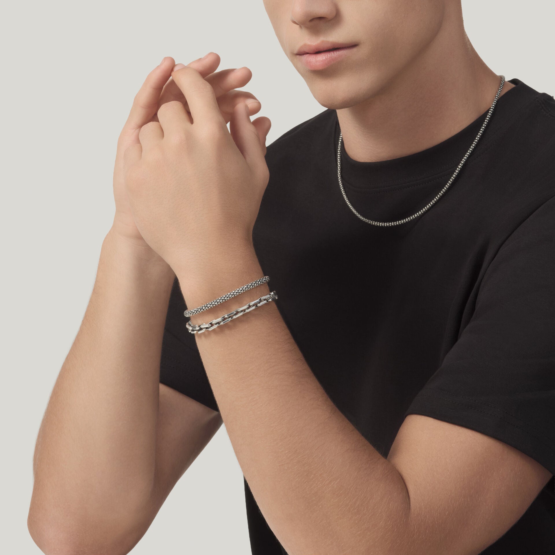 Collana maglia Popcorn Giovanni Raspini in argento 925 — 50 cm