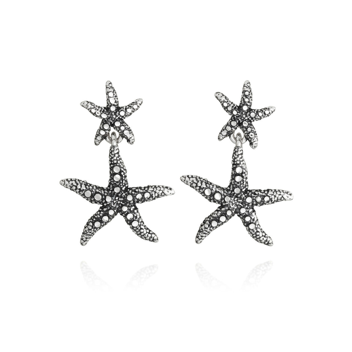 Orecchini Cascata Stelle Marine Raspini in argento 925