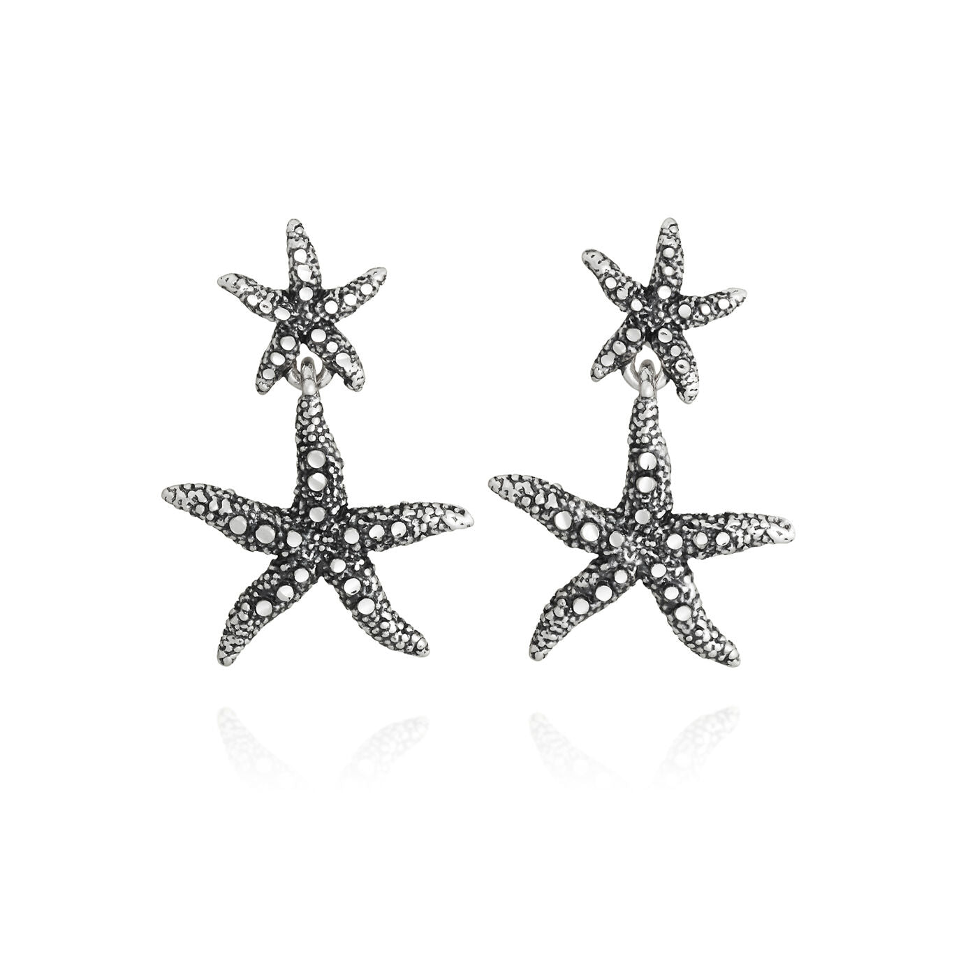 Orecchini Cascata Stelle Marine Raspini in argento 925
