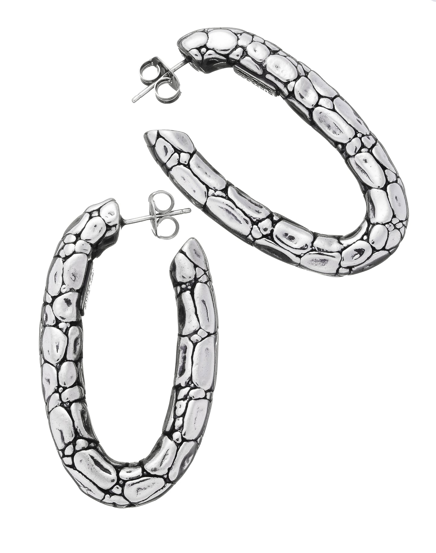 ORECCHINI OVALE CROCO