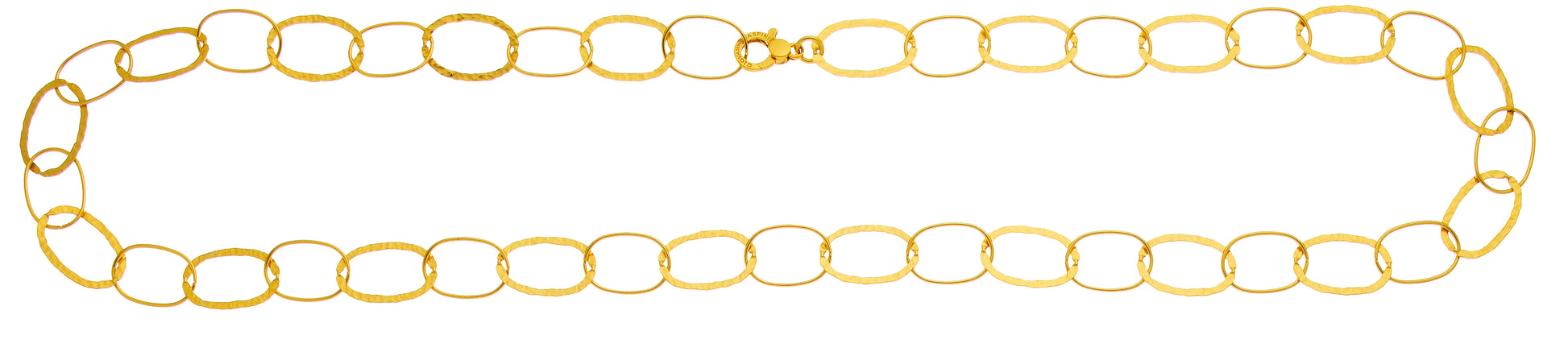 COLLANA MAGLIA OVALE ALTERNATA DORATA cm 92