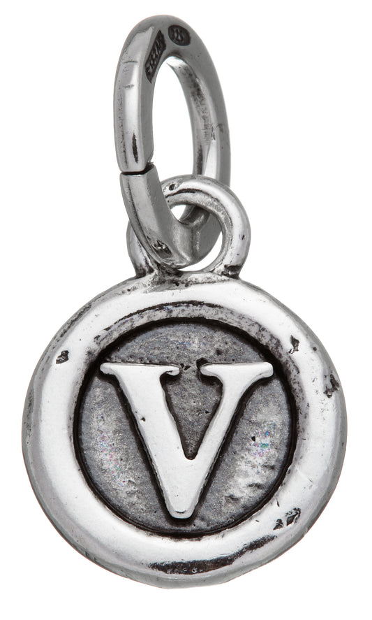 CHARM LETTERA BOTTONE ''V''