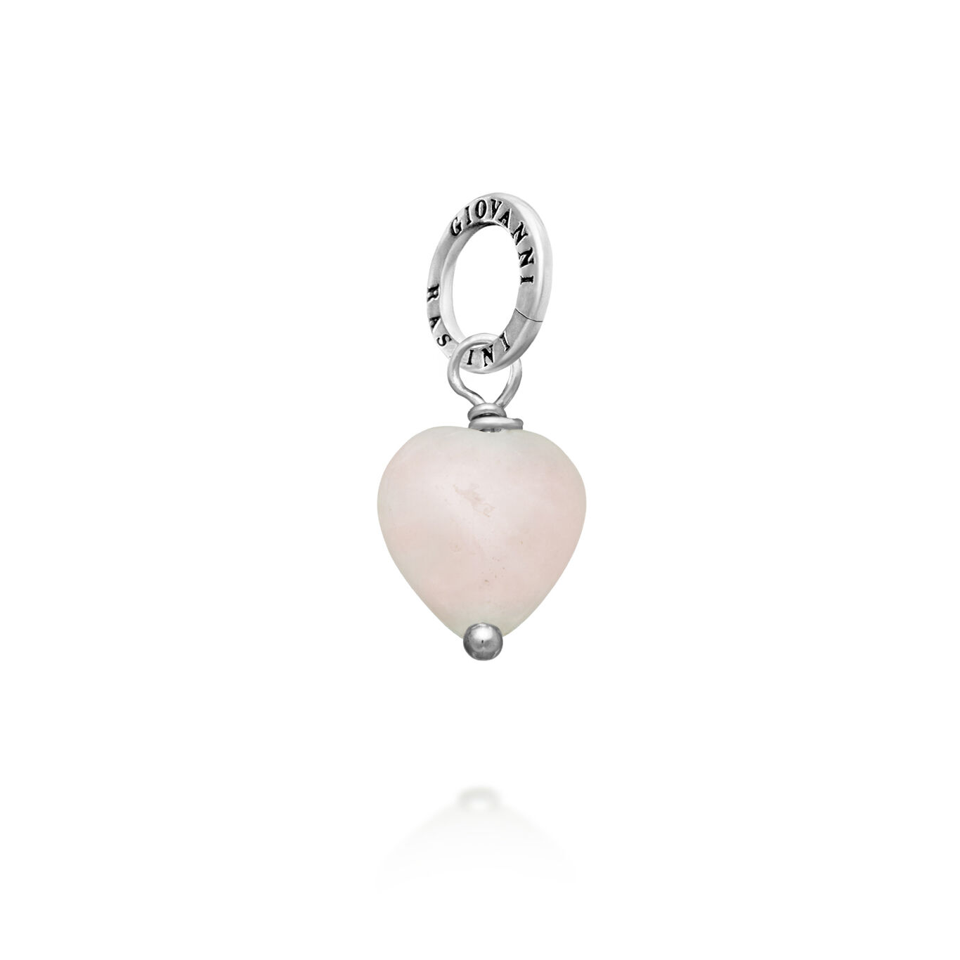 Charm Cuore Quarzo Rosa Giovanni Raspini in argento 925 e quarzo rosa