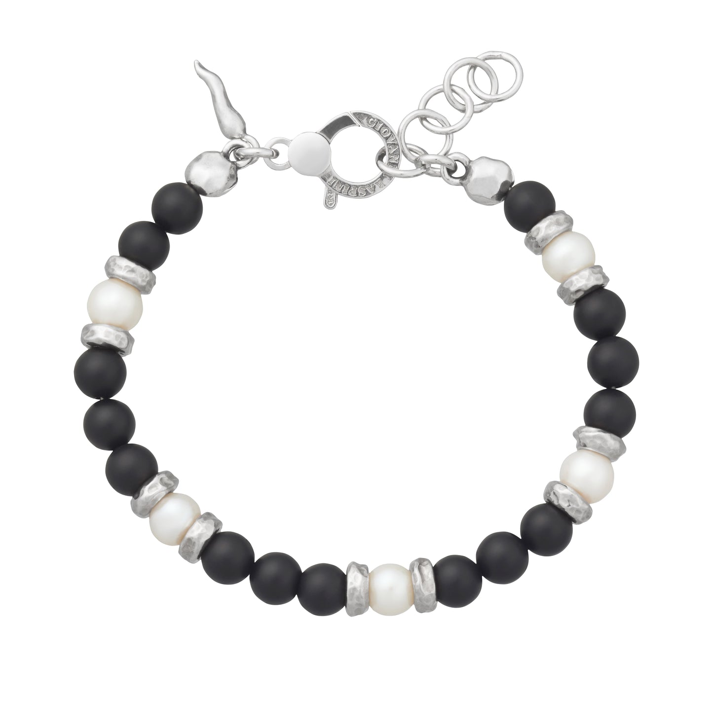 BRACCIALE TANGO GRAFITE E PERLE cm.20 - Giovanni Raspini - 12404