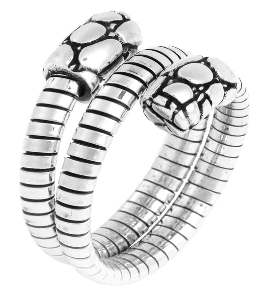 Anello Tubogas Croco Doppio Giovanni Raspini in argento 925 — misura 18