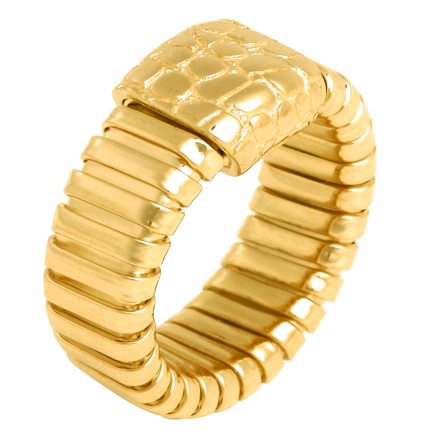 ANELLO TUBOGAS CROCO DORATO mis. 12