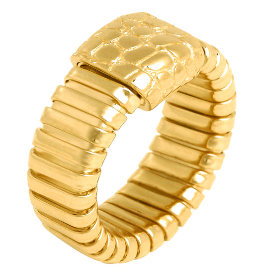 ANELLO TUBOGAS CROCO DORATO mis. 12