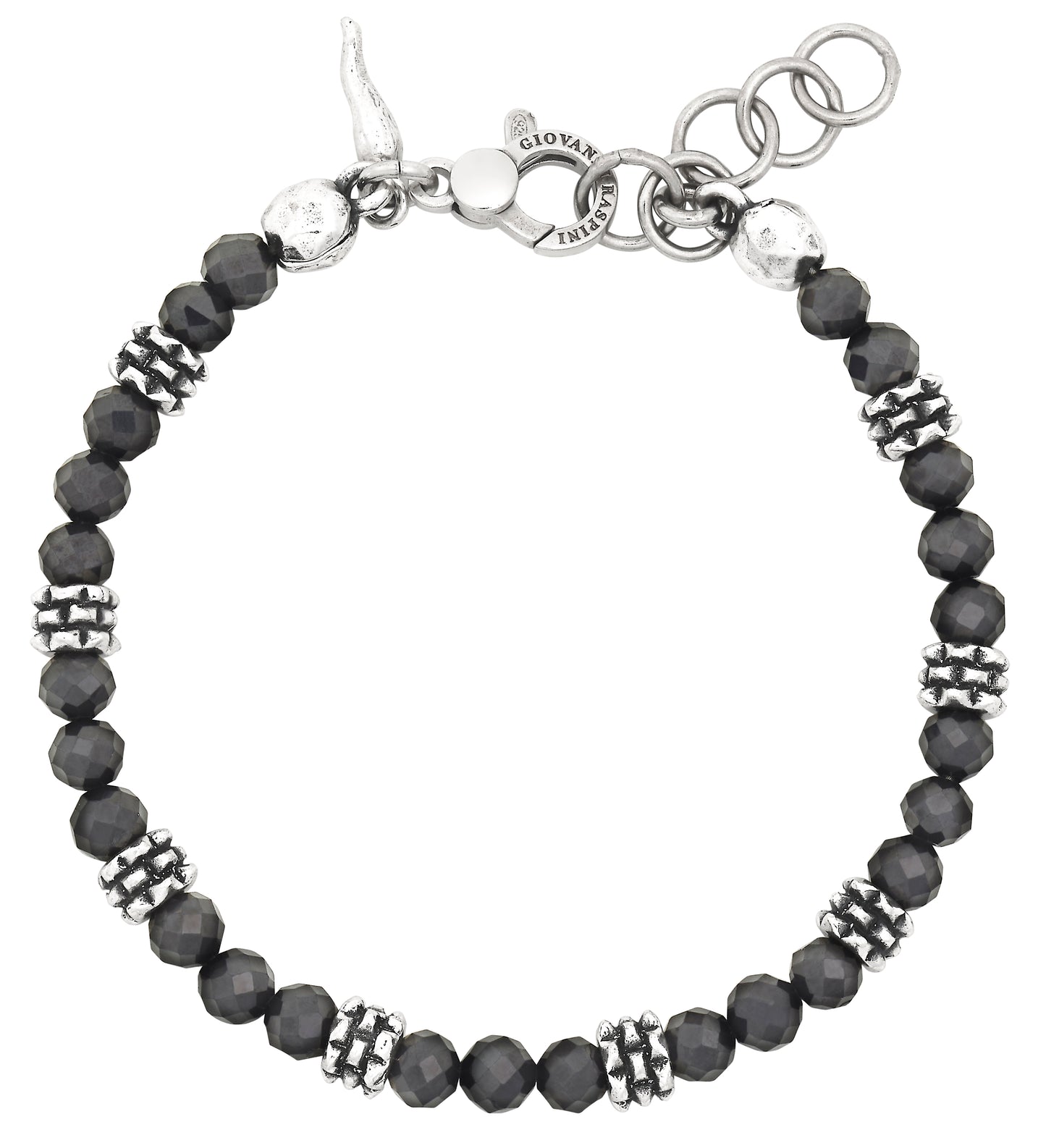 BRACCIALE SPINELLO NERO BORCHIE cm 22