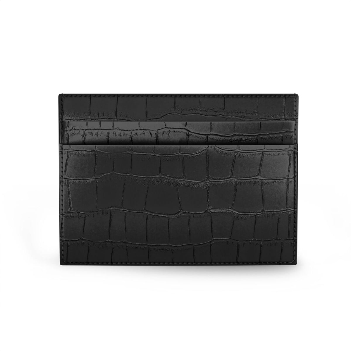 Portacarte Giovanni Raspini in pelle croco nera