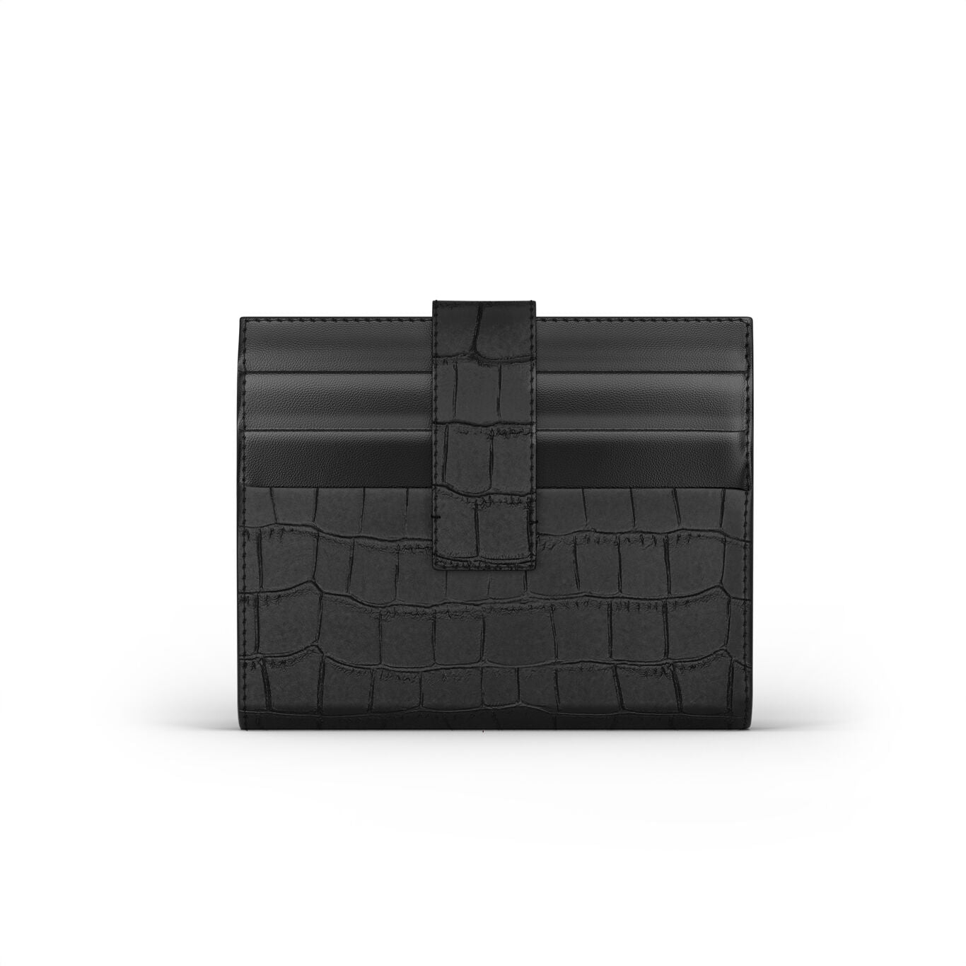 Portafoglio portacarte Giovanni Raspini in pelle croco nera