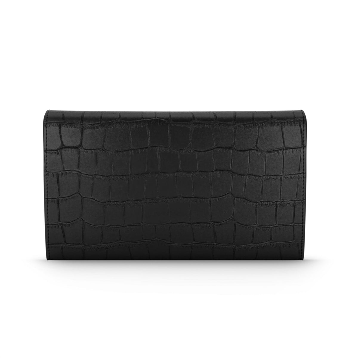 Portafoglio Continental Jungle Giovanni Raspini in pelle croco nera