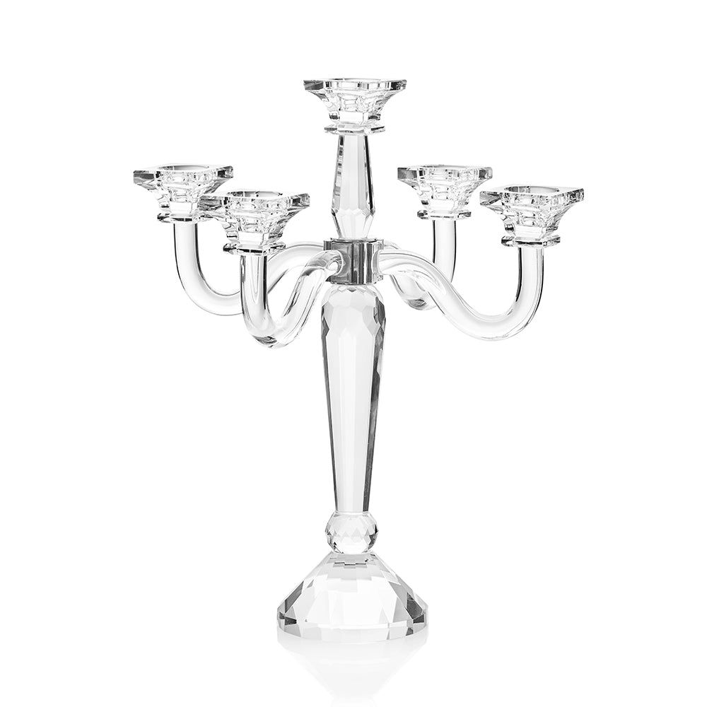 Candeliere in cristallo a 5 fiamme, h 43 cm