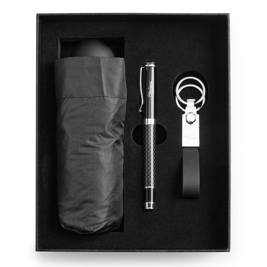 Set penna, portachiavi e ombrello con custodia