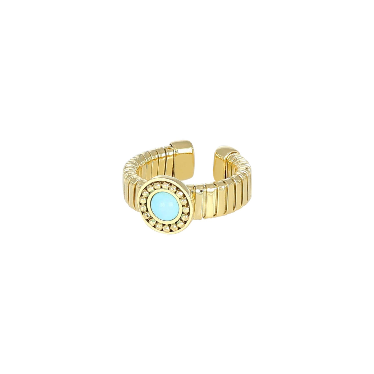 Anello Soraya NIVY tubogas dorato con pasta di turchese