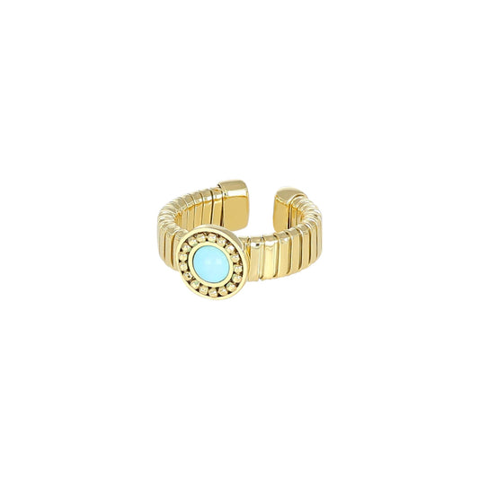 Anello Soraya NIVY tubogas dorato con pasta di turchese