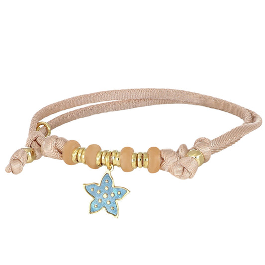 Bracciale cordino rosa cipria NIVY con stella marina