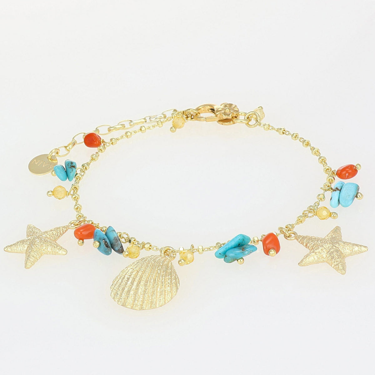 Bracciale Malia NIVY in argento 925 con charms marini