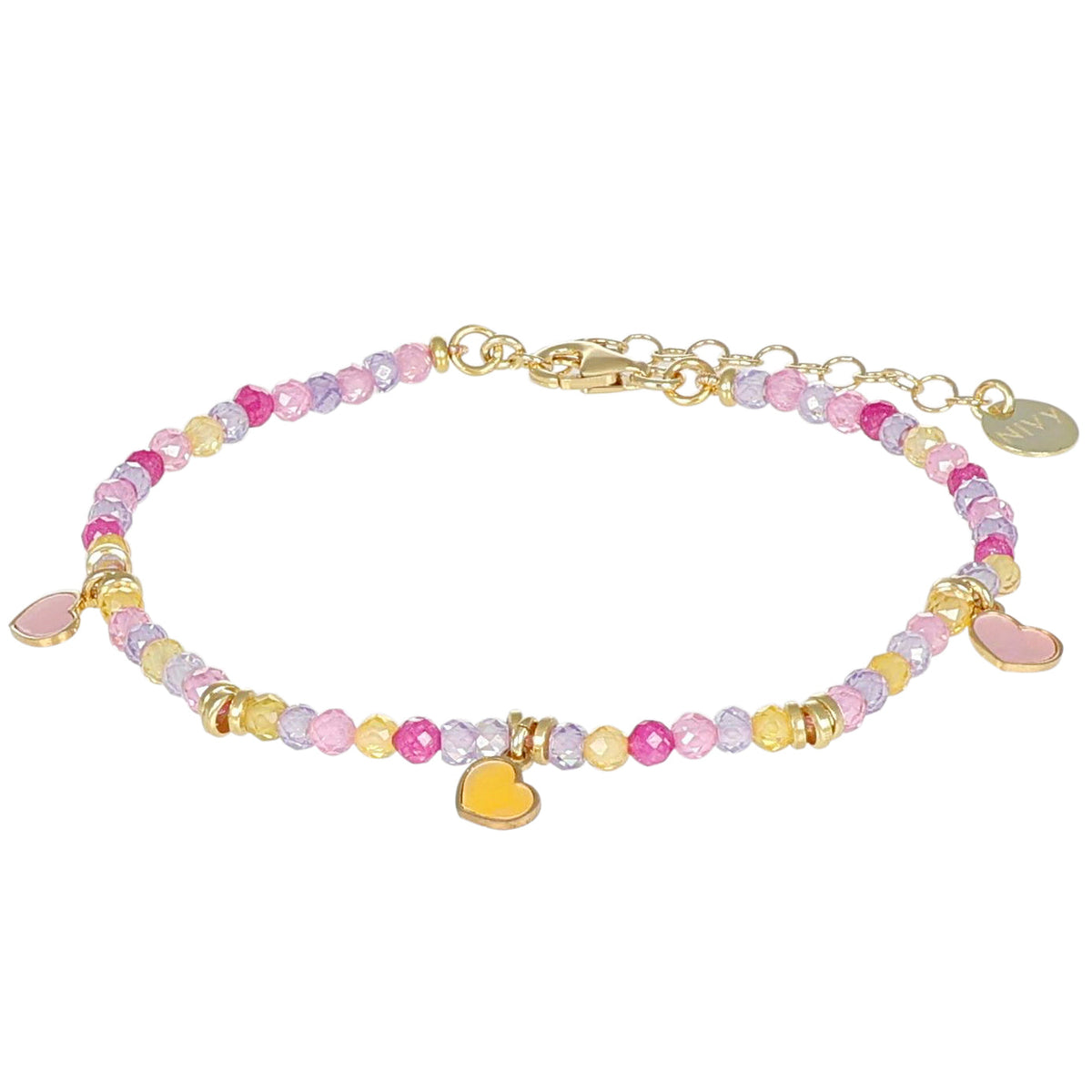 Bracciale Summer NIVY con tre cuori in madreperla