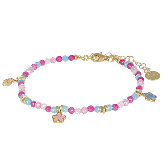 Bracciale Summer NIVY con tre fiori in madreperla