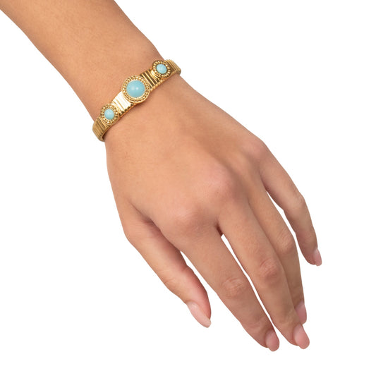Bracciale Soraya NIVY tubogas dorato con pasta di turchese