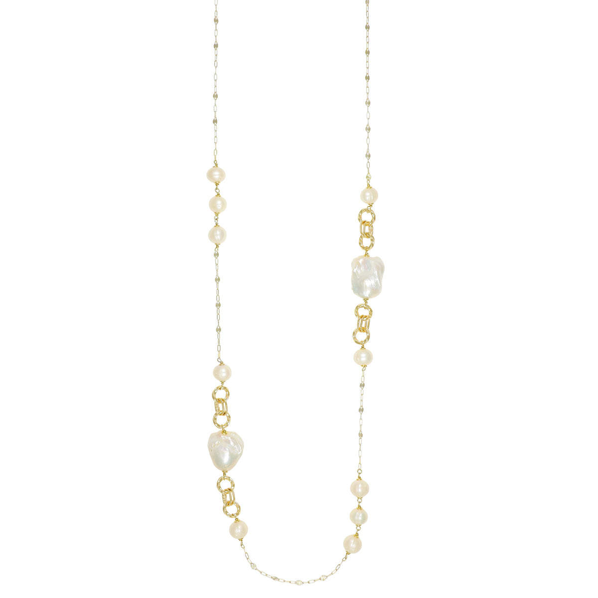 Collana Maya NIVY in argento 925 dorato con perle barocche