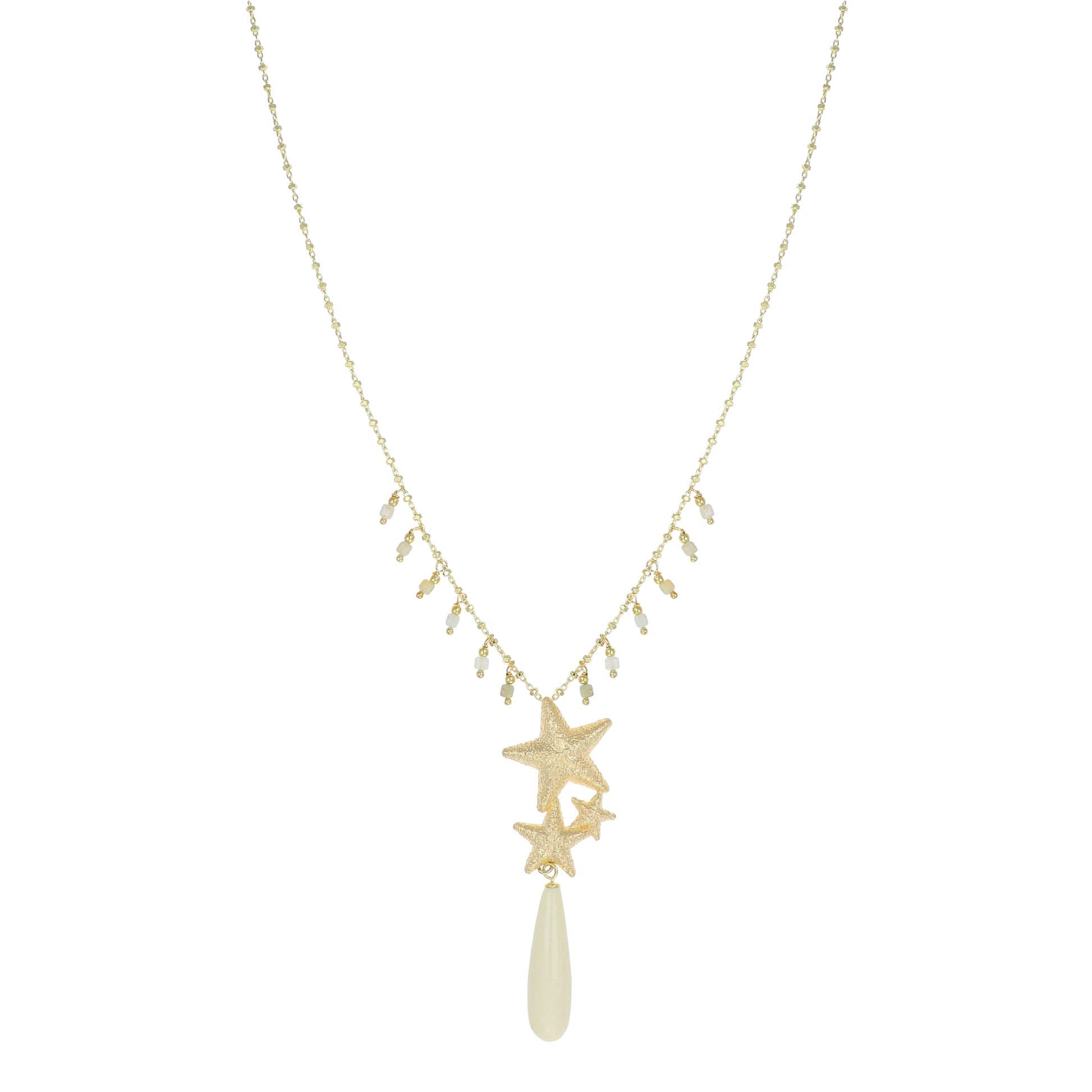 Collana Sahra NIVY con stelle diamantate e acquamarina