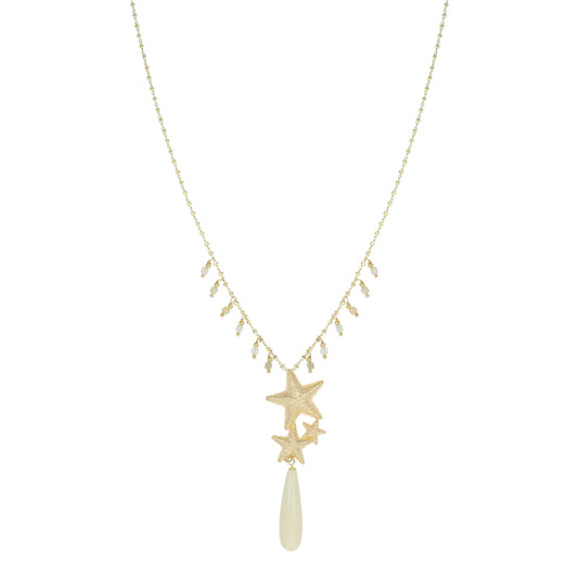 Collana Sahra NIVY con stelle diamantate e acquamarina
