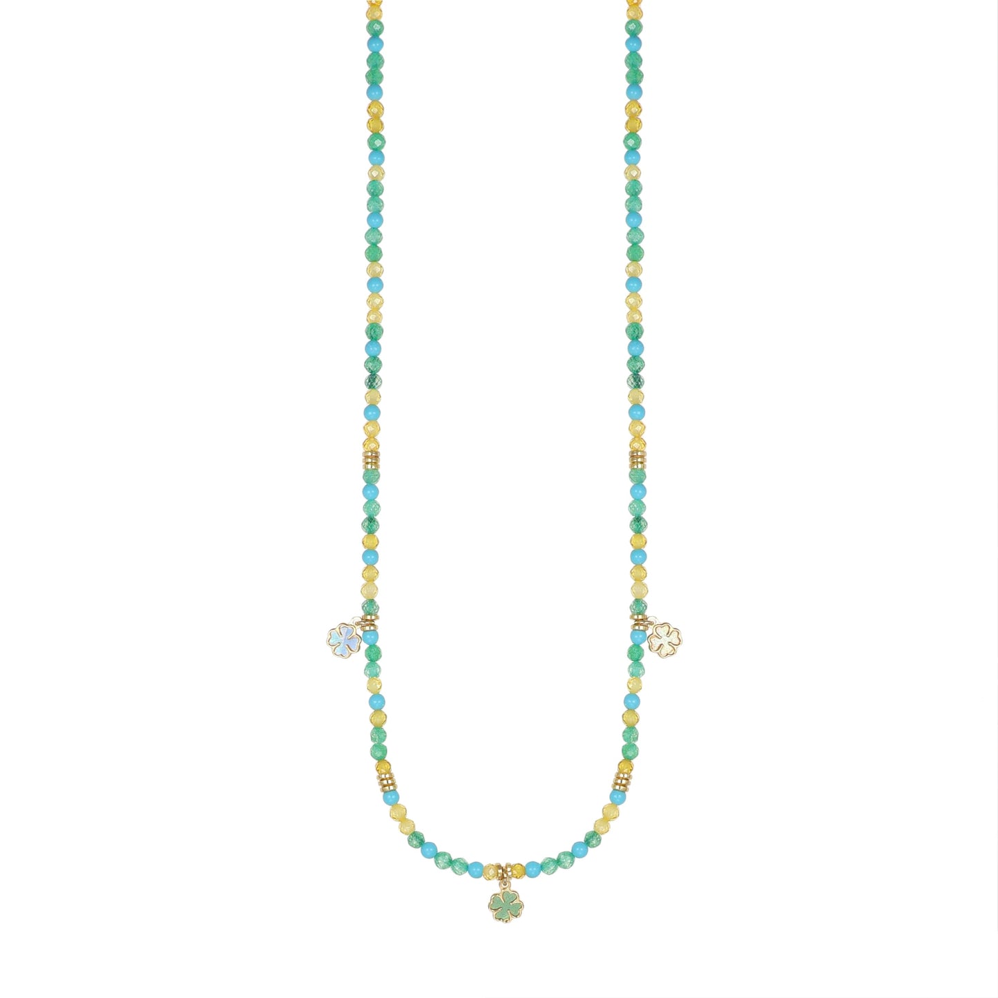 Collana Summer NIVY con tre quadrifogli in madreperla
